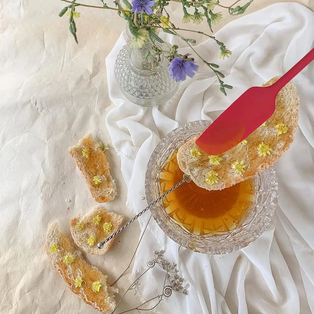 

Butter Mixing Heat Resistant Silicone Non-Stick Long Handle Jar Spatula Dispenser Baking Tool Jam Scraper