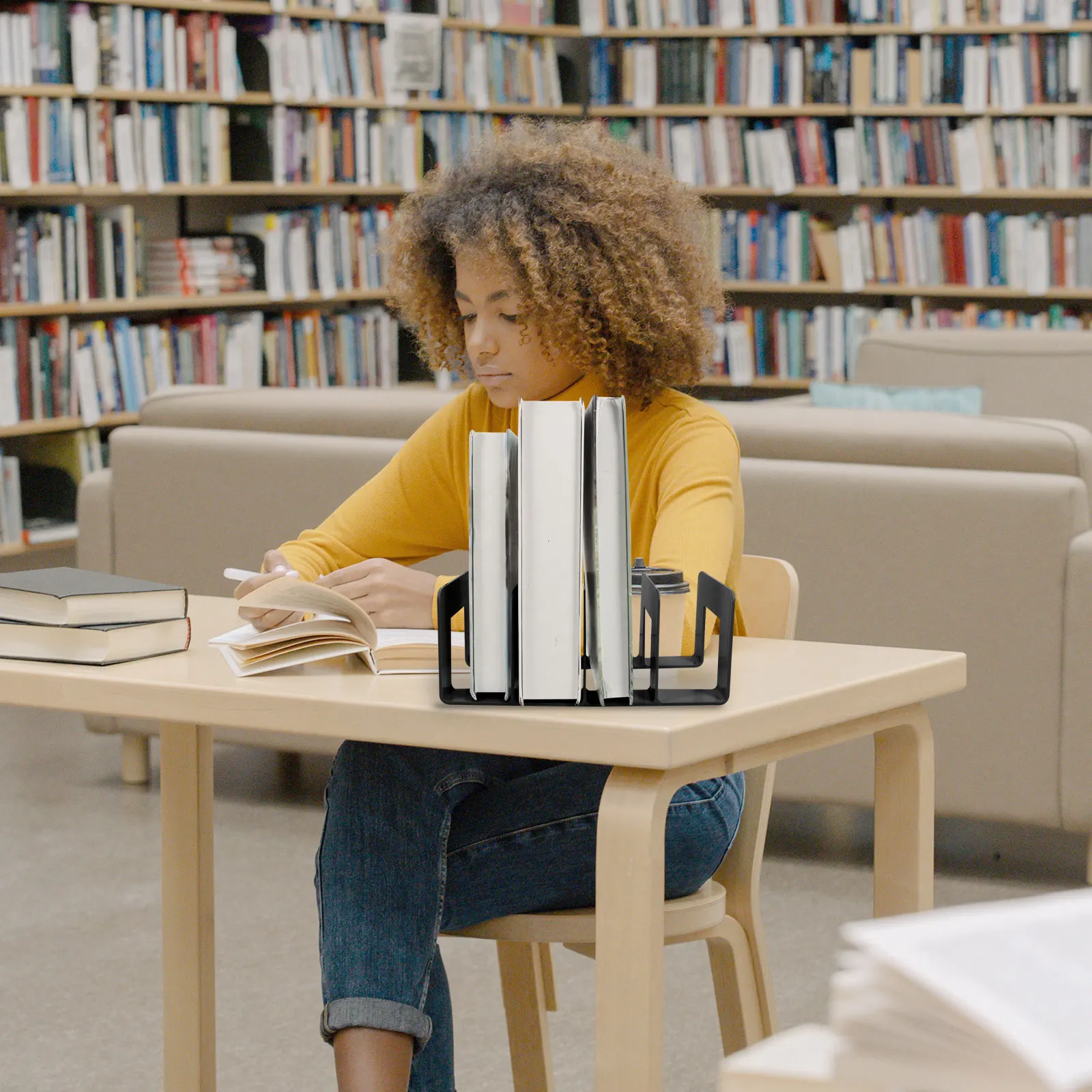 

Bookend Divider Large Capacity No Assembly Required Desktop Organizer For Books Files Vertical File Holder Magazine