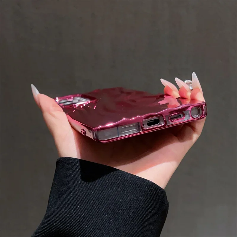 Wrinkled Electroplated Protective Case for Samsung Galaxy S23 S24 S25 Ultra S23U S24U S25U Shell