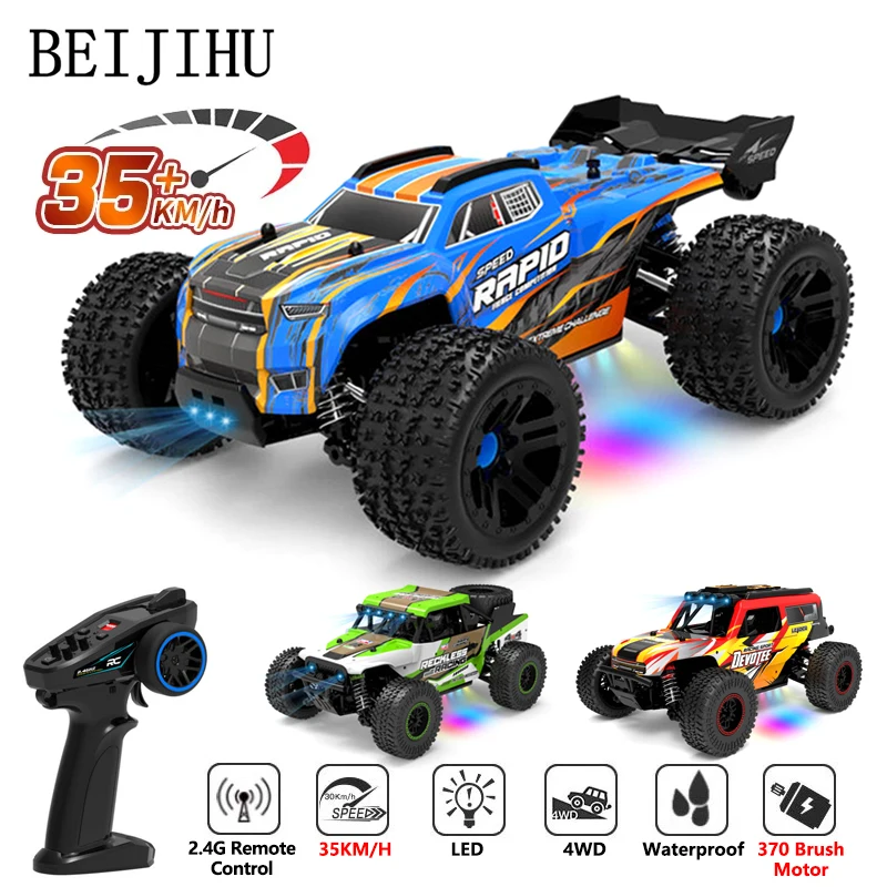 2.4G 4x4Off-Road Drift RC Car With LED Lights Radio Remote Control High Speed Racing Controlled Truck for Boy Toy VS WLtoys K989