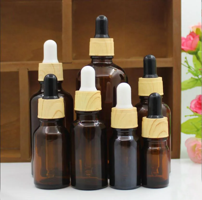 

5ml10ml15ml20ml30ml50ml100ml brown glass bottle dropper lid essential oil sample toner moisture lotion emulsion cosmetic packing