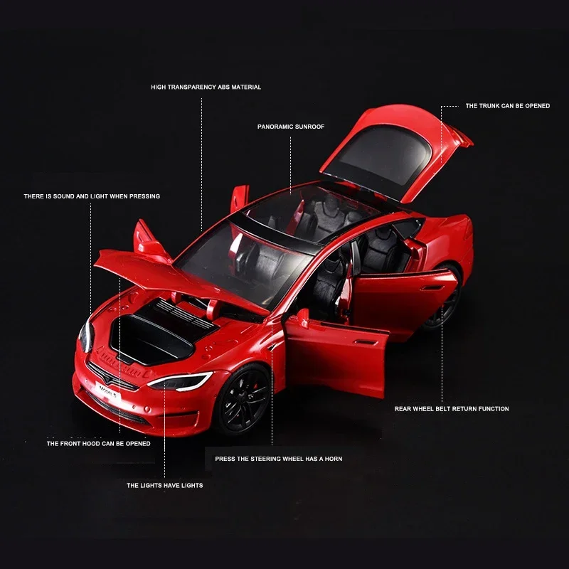TOPRON Tesla Model Y 1/32 Scale Diecast Alloy Toy Car with Pull Function, with Lights and Music, Mini Toy Vehicle as Gift for Kids (Blue TOPRON Tesla Model Y 1/32 Scale Diecast Alloy Toy Car with Pull Function, with Lights and Music, Mini Toy Vehicle as Gift for Kids (Blue