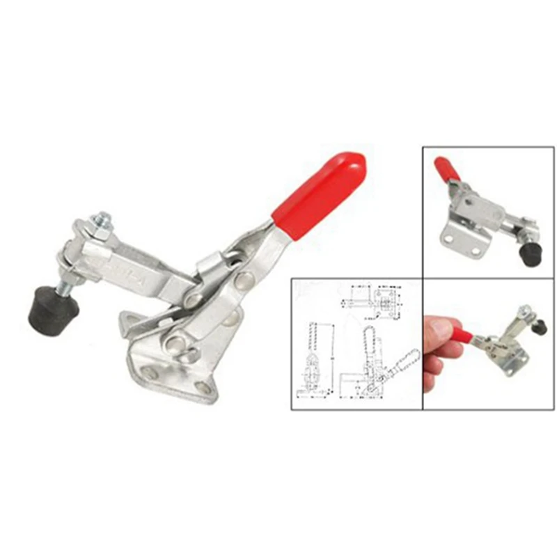 4X 101A 50Kg 110 Lbs Holding Capacity Red Straight Handle Vertical Toggle Clamp