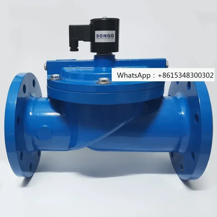 12V 24V 110V 220V 240V 4inch DN100 Flange Normally Closed Open Diaphragm Magnetic Control Cast Iron Water Solenoid valve