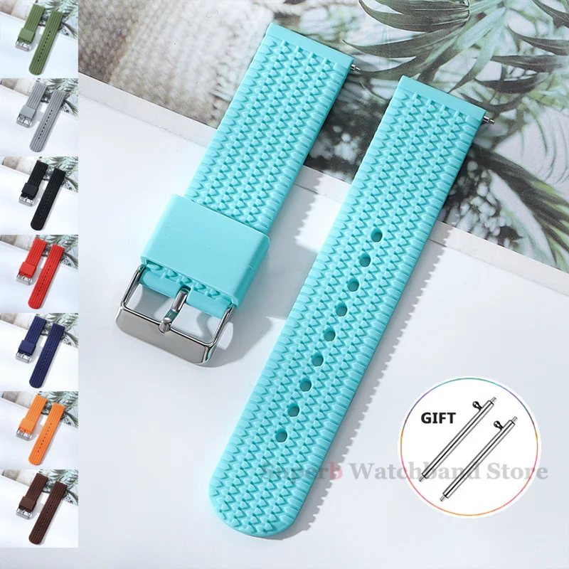 สายนาฬิกาซิลิโคนอ่อนนุ่มสําหรับ Samsung Galaxy 18 มม.20 มม.22 มม.24 มม.สร้อยข้อมือกีฬาสําหรับ smartwatch ผู้ชายอุปกรณ์เสริม