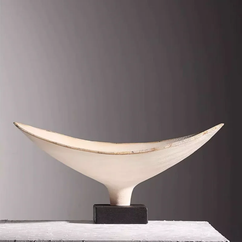 

Modern simple wabi style decoration handmade tray sales office model room living room entrance coffee table fruit plate ornament