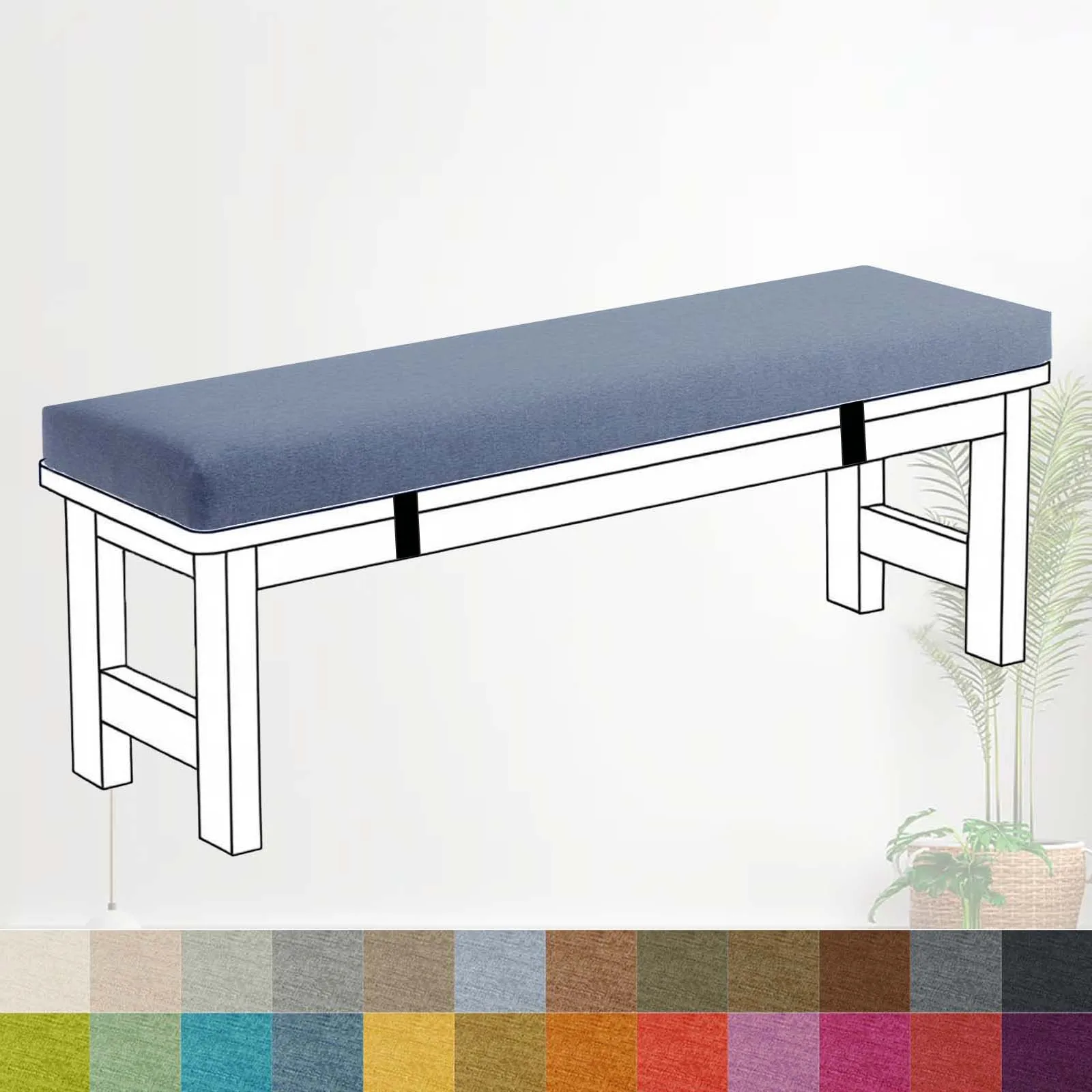 Coussins de banc avec boucles, sièges personnalisés pour chaise Ding, tapis de fenêtre pour chambre à coucher, coussins de meubles de patio, coussinets de terrasse