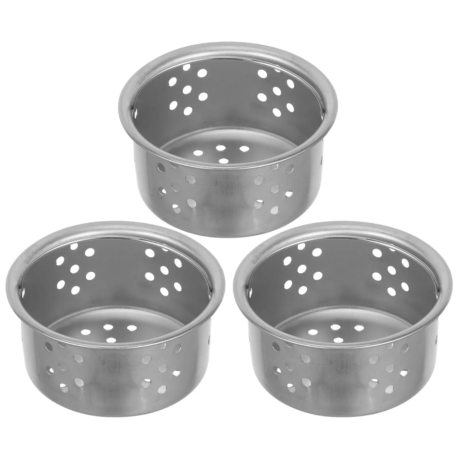 

3Pcs Kitchen Sink Filter Basket Stainless Steel Drain Strainer Mesh Food Catcher Deep Cup Sink Stopper Anti-Clogging Drain