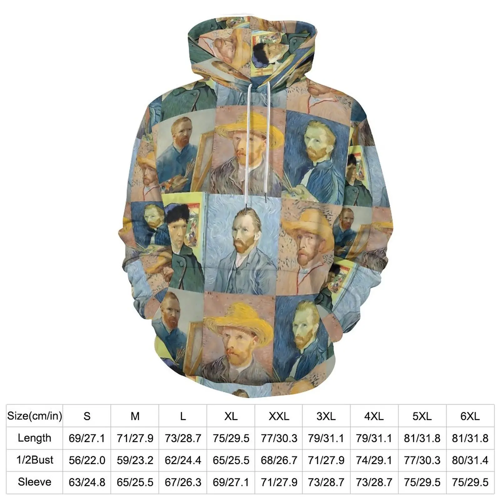 Vincent Van Gogh Hoodies Long Sleeve  Aesthetic Casual Hoodie Autumn Harajuku Oversized Pattern Loose Hooded Sweatshirts image 2