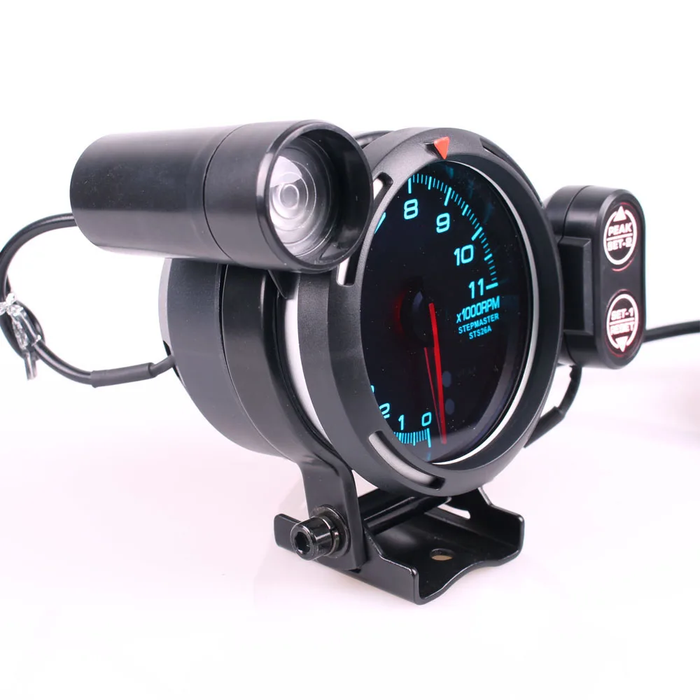 Difi BF 3.75 Inch 80mm 7 Colors  0-11000 RPM Stepper Motor Tachometer RPM Gauge with Shift Light