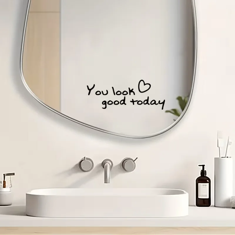 1pc 1pc 'You Look Great Today' Static Cling Sticker - Self-Adhesive, Removable Without Trace, for Living Room, Bedroom