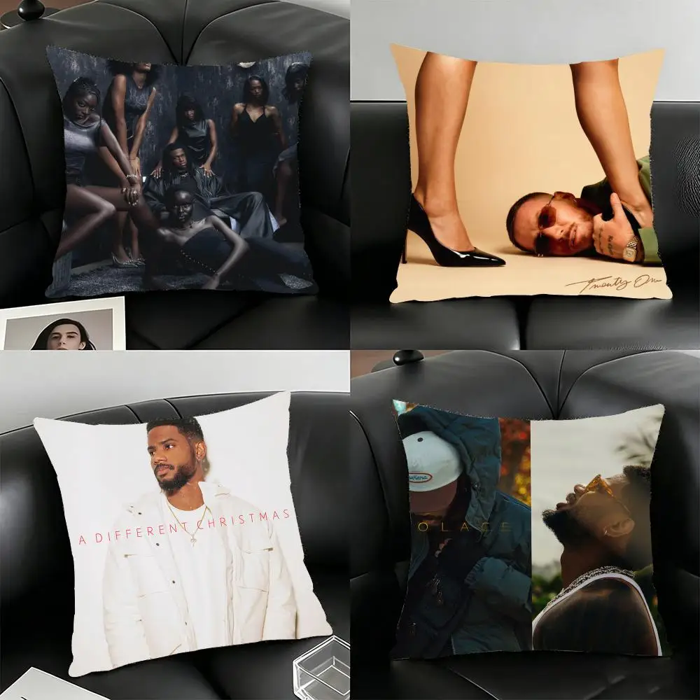 Singer B-Bryson Tiller Cushion Cover Soft Plush Pillowcase Double Sided Cushion Cover for Sofa Bedroom Home Decor Gift