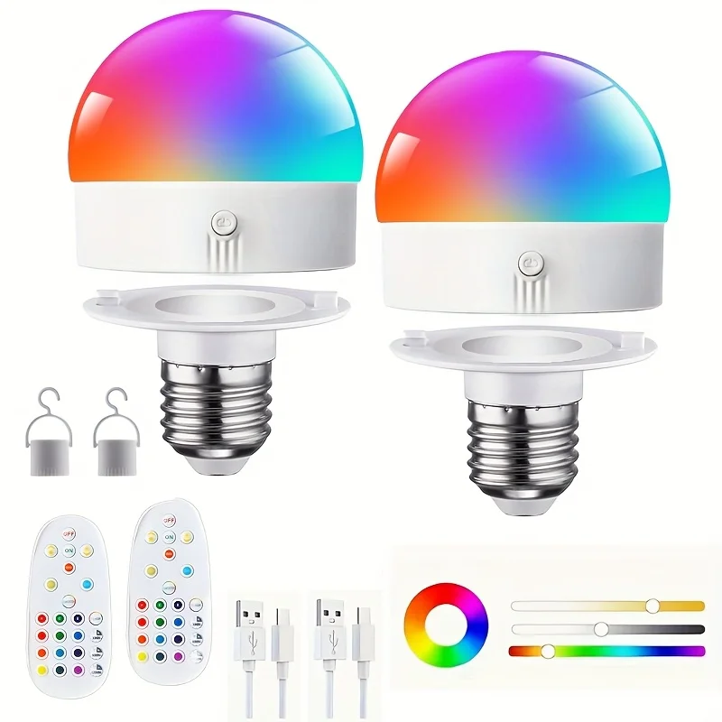 Ampoule rechargeable E27, ampoule de secours à piles pour appliques murales et lampes, lampe de nuit sans fil magnétique pour chambre à coucher