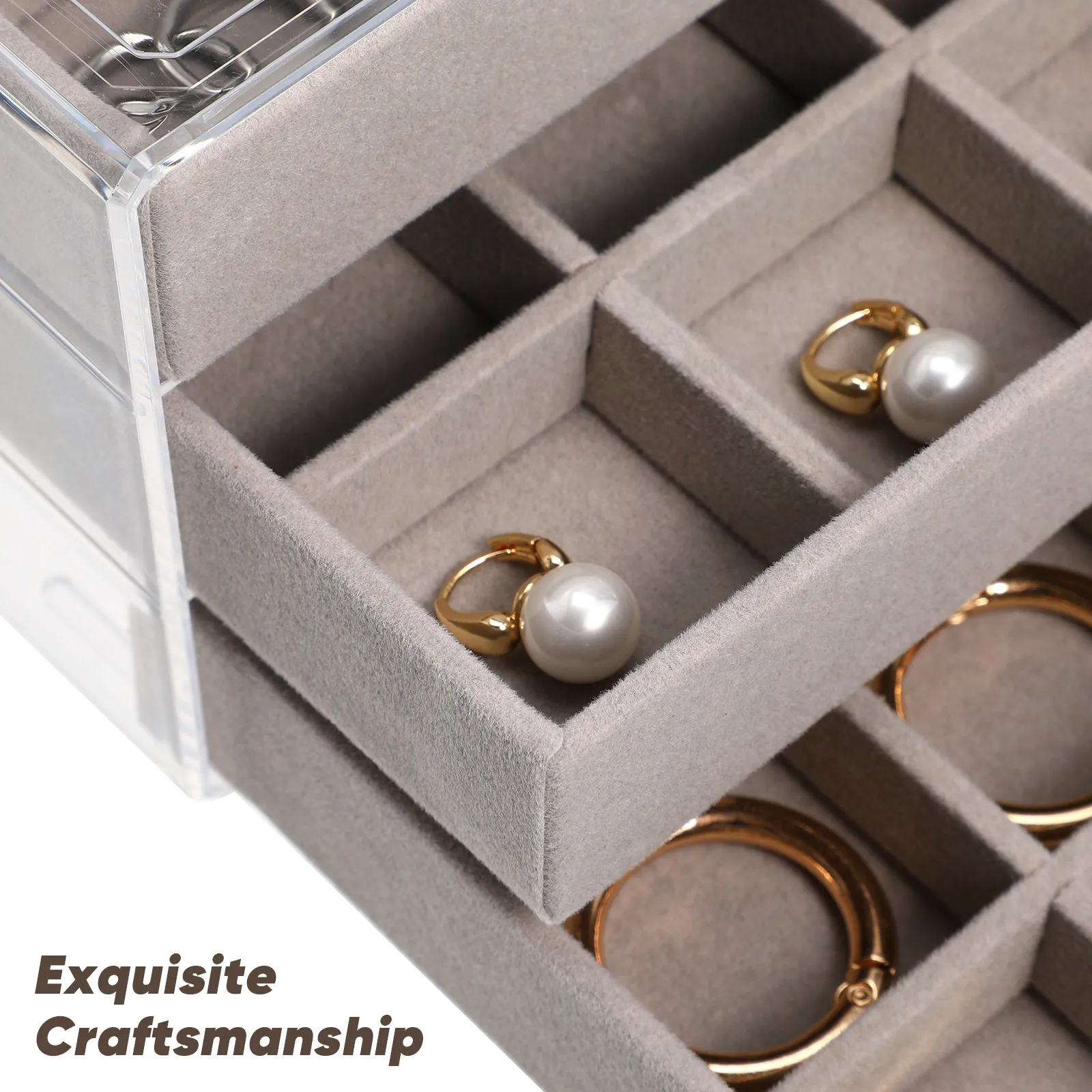 

Jewelry Box Acrylic Multi-Layer Organizer for Necklaces Rings Earrings Home Desktop Storage Holder Case Multi-Layer Jewelry Case