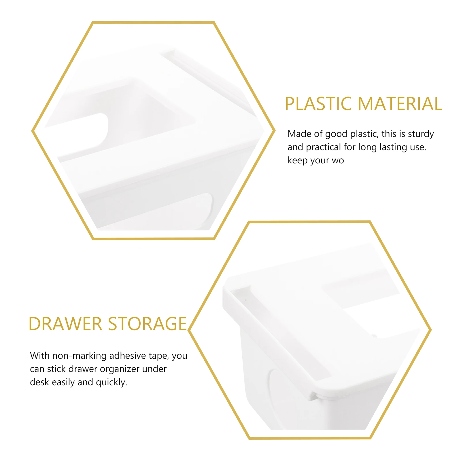 

Napkin Storage White Plastic Container under Under Table Drawer Desk Drawer Shelf Organizer Hidden Sticky Stationery Kitchen