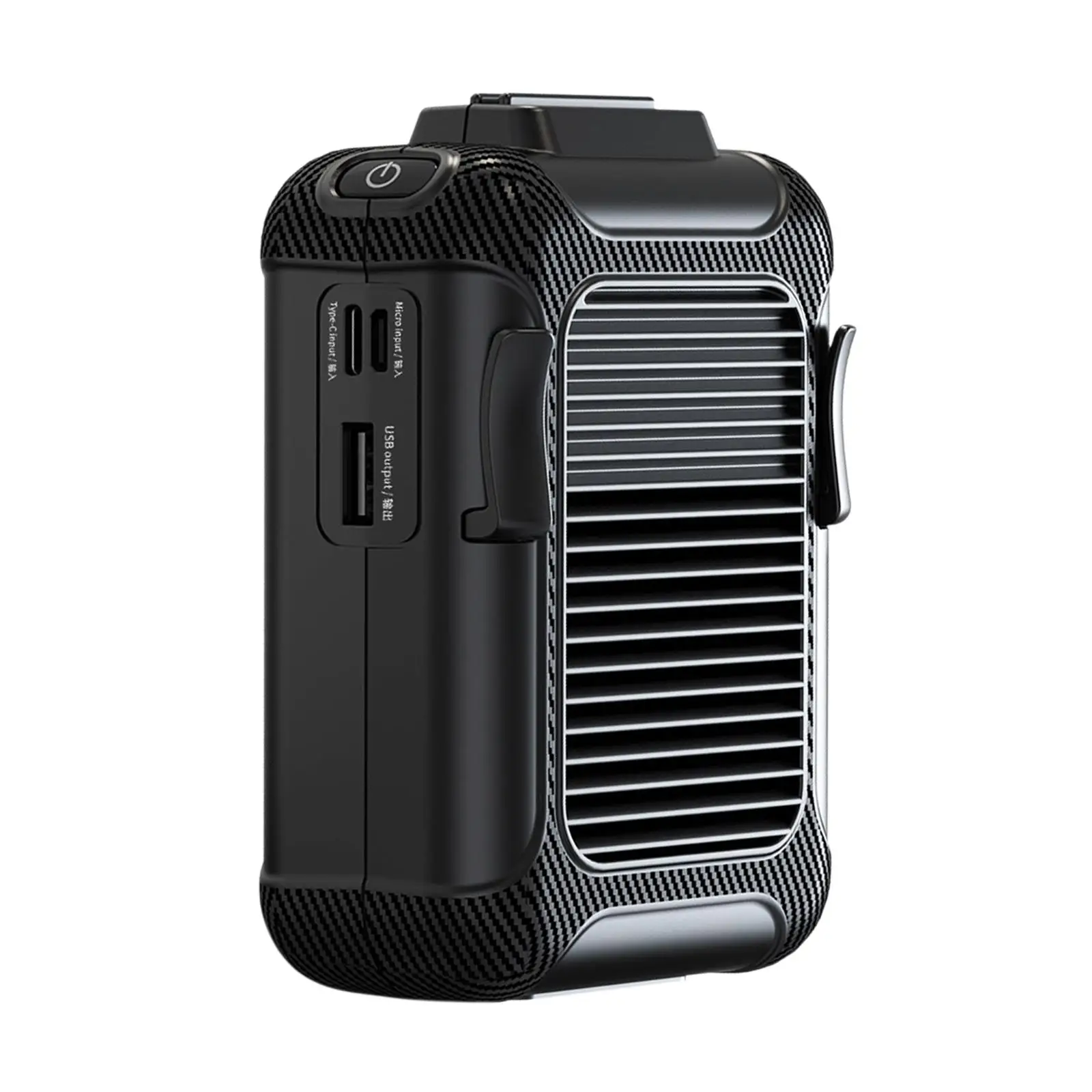 الخصر كليب مروحة على حزام مع الحبل قابلة للشحن الأيدي الحرة يمكن ارتداؤها الشخصية كليب مروحة للمنزل السفر التنزه التخييم