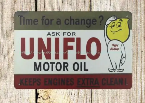 discount wall art 1950s uniflo motor oil metal tin sign