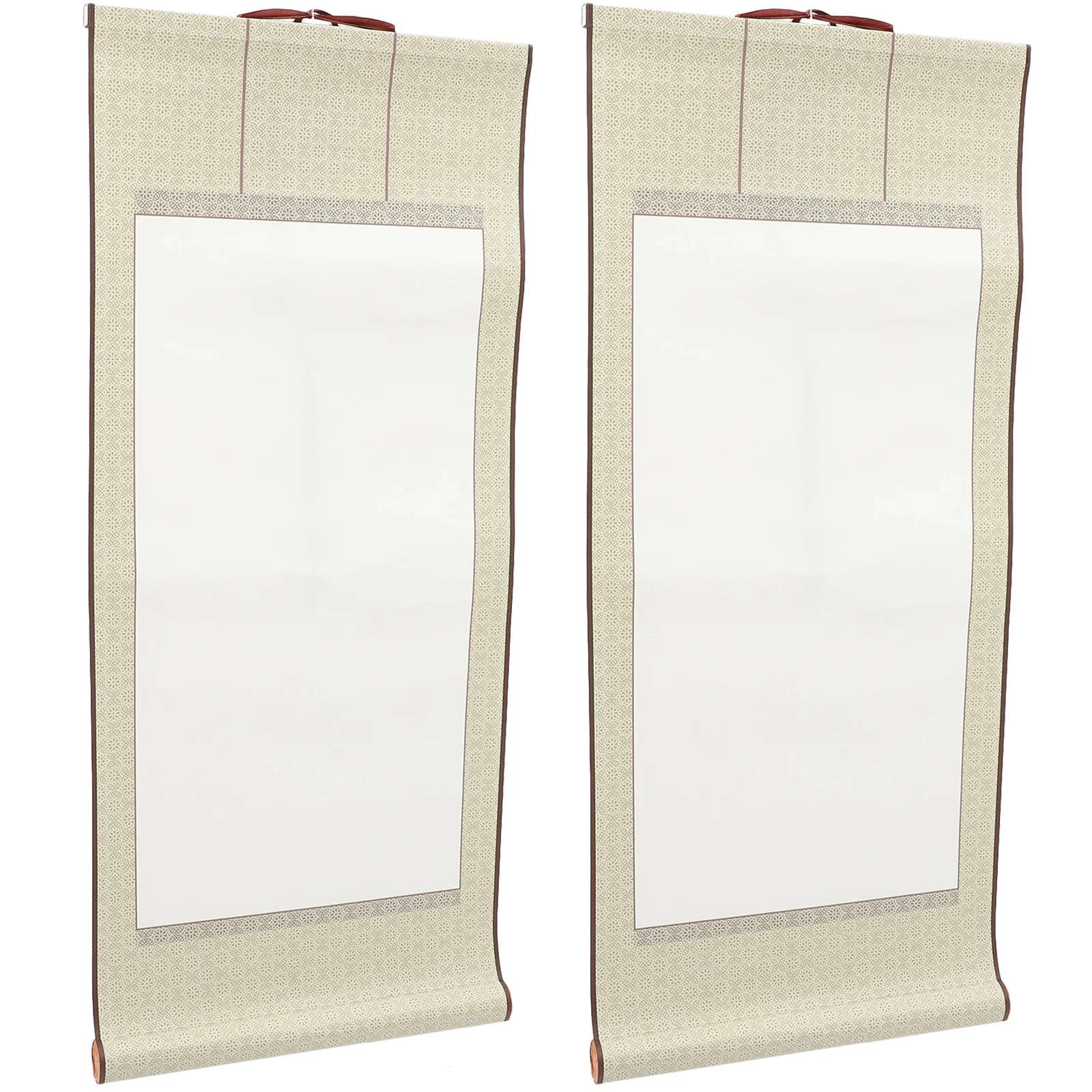 

2 Pcs Painted Scroll Drawing Paper Rice Semi-cooked Xuan Chinese Painting Calligraphy