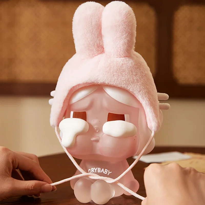 POP MART Crybaby Crying Again Series Crybaby Rabbit Plush Straw Cup Toy Doll Cute Anime Figure Desktop Ornaments Gift Collection