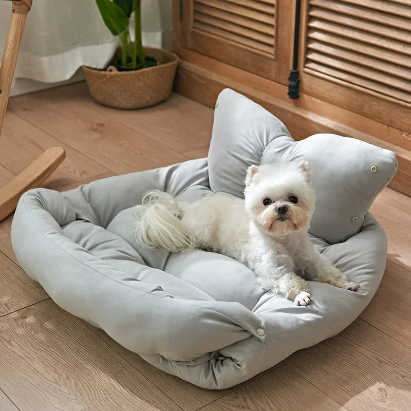 Universal for All Seasons Pet Nest Dog Bed Dual Use Warm Comfortable Thickened Filling Cotton Breathable Cat Bed Dog Accessories