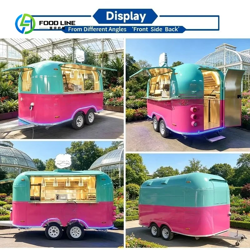 Customized Mobile Food Trailers Fully Equipped Approved Step Food Trucks Sale Commercial Fast Food Truck for Pizza Hot Dog