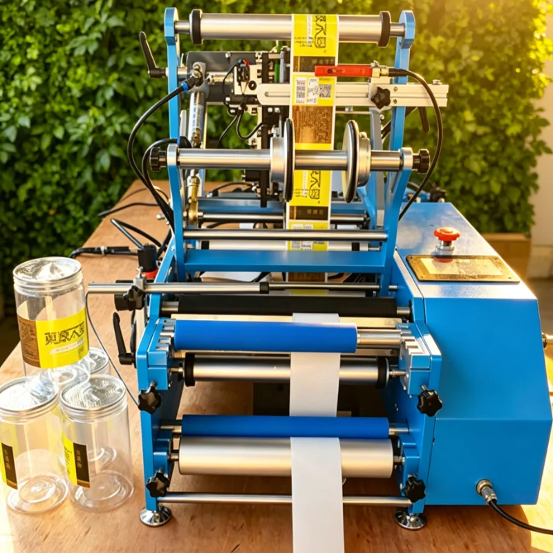 Bottle Labeling Machine Wrap Around Label Applicator for Round Plastic Glass Metal Bottles with Servo Motor and Touch Screen