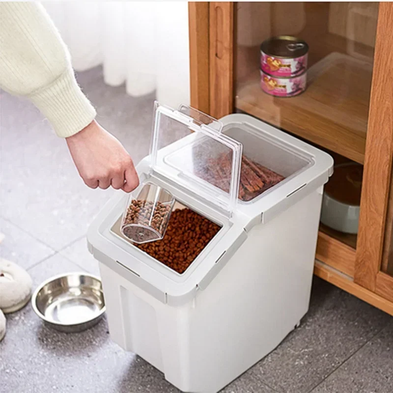 Contenedor de Alimentos para Mascotas a Prueba de Humedad - Caja de Almacenamiento Sellada para Alimentos Secos para Perros y Gatos, Incluye Taza Medidora, Mantiene los Alimentos Frescos y Organizados