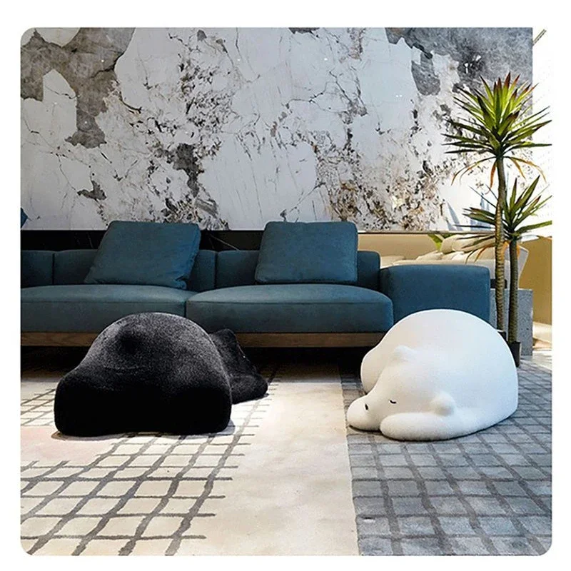 

Nordic designer sleeping animal shape lying bear polar bear residential guest bedroom lazy sofa Living Room Sofas Furniture