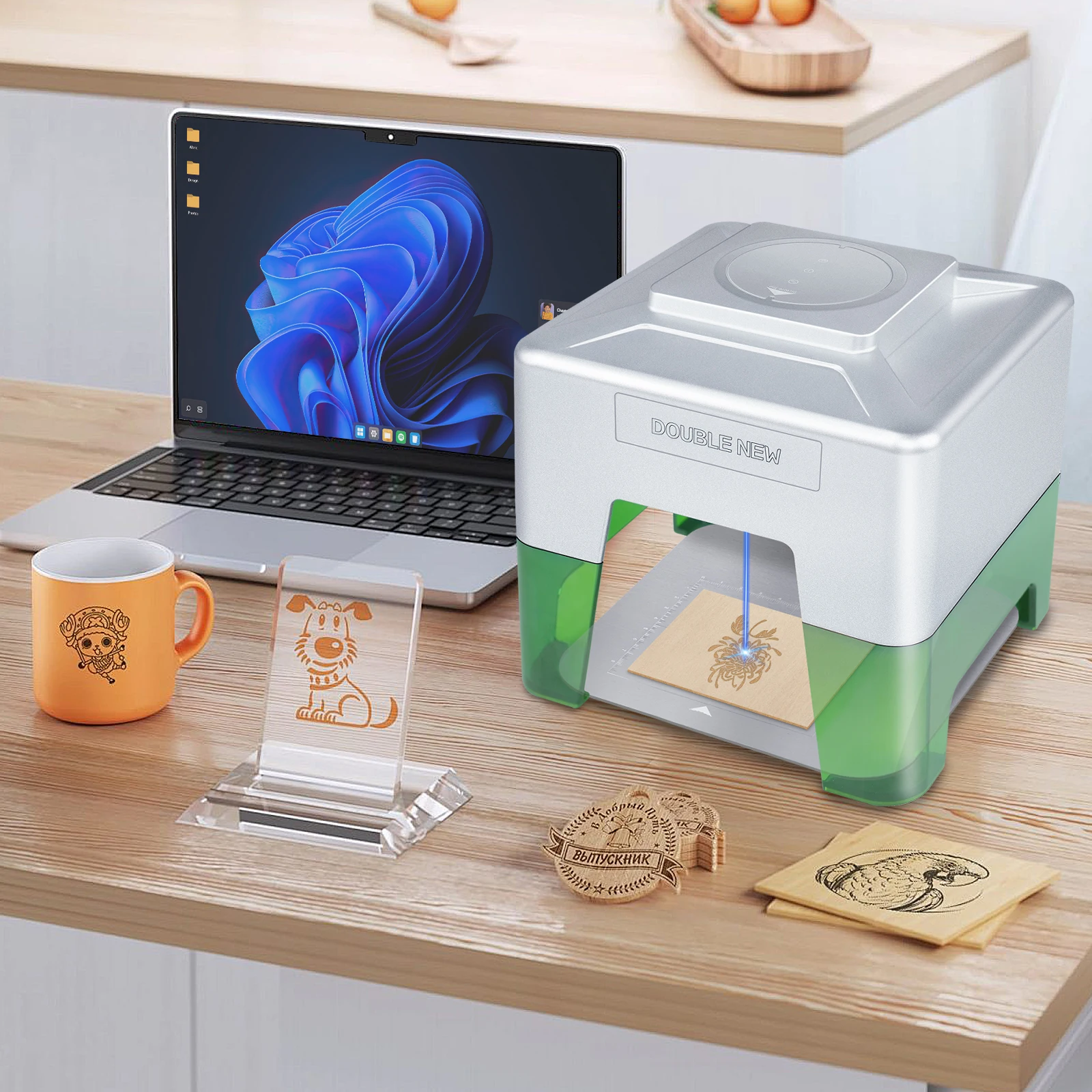 

Lasertree 3w кожаная бумага лазерная маркировка настольный небольшой металлический волоконный лазерный гравировальный станок гравер принтер для металлического камня