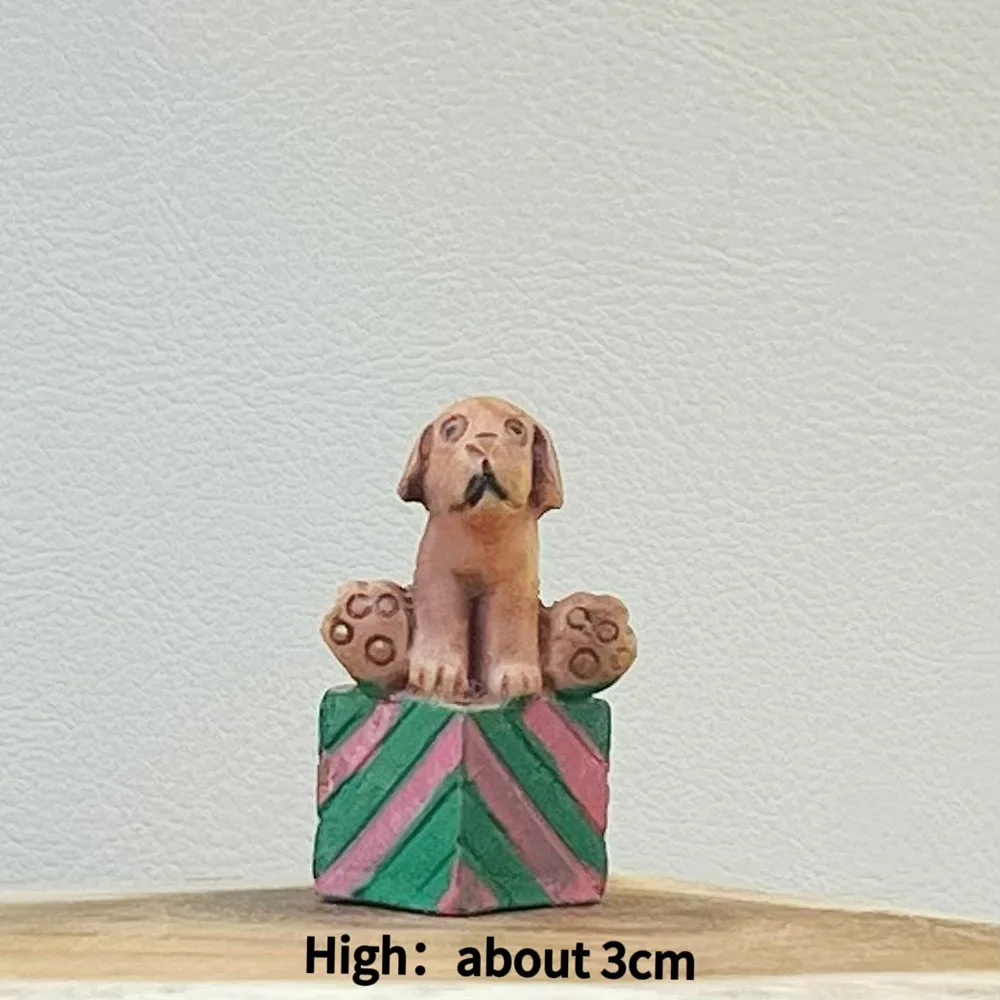 Mini Resin Dog Figurines, Tiny Puppy Statues, Micro Landscape Pet Ornaments & Collectibles