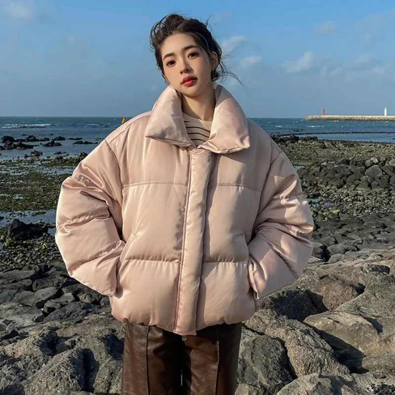 

2023 New Women Down Cotton Coat Winter Jacket Female Thick Parkas Short Outwear Loose Make Someone Look Slimmer Overcoat