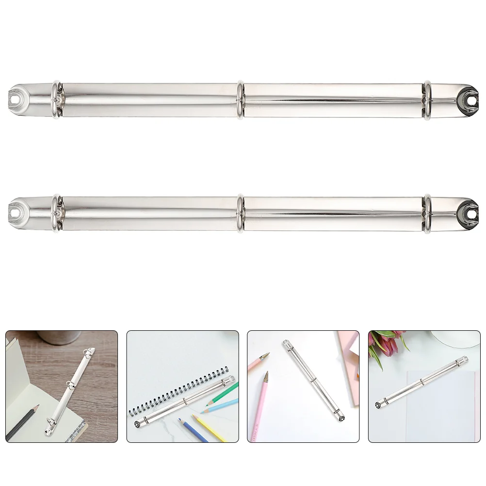 2 Pcs A4 Binder Binders The Notebook Mechanical Segmented Iron 3 Rings Inserts Planner Folder