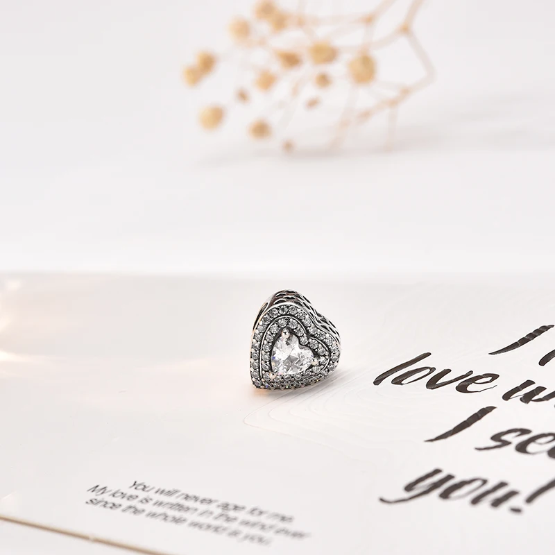 Miniso واضح البريق Pavé سحر رائعة الخرزة تناسب الأوروبية الأصلية الفضة سوار الإسورة DIY مجوهرات هدية الملحقات