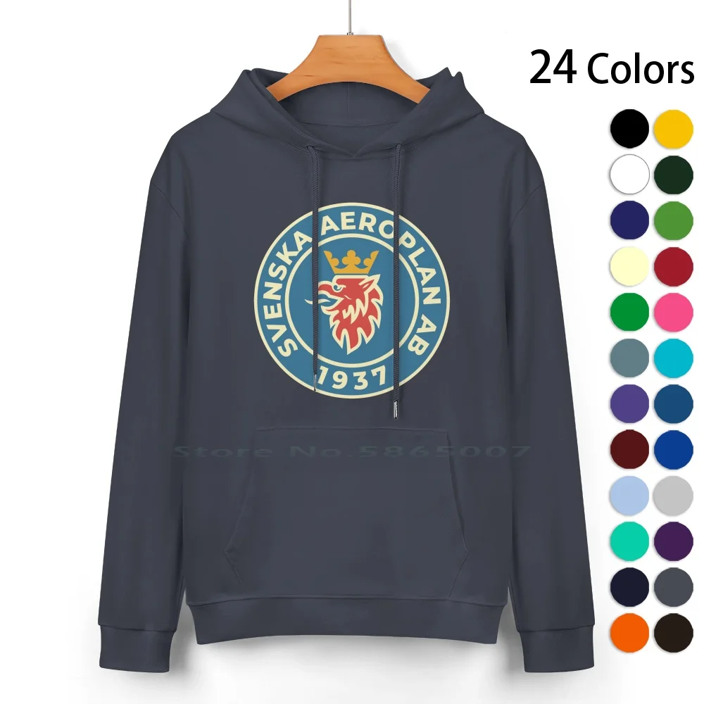 Svenska Aeroplan Ab-Saab Pure Cotton Hoodie Sweater 24 Colors Saab Group F?rsvaret F?rsvarsindustrin Retro Vintage Flygplan