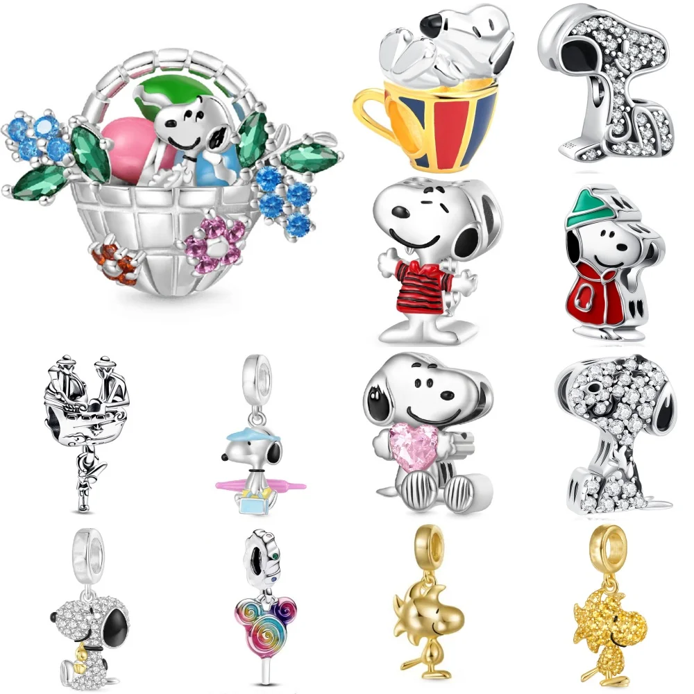 925 Silver,Cartoon Animal Image,Character Pendant Original Bracelet DIY Accessories, Rings, Earrings, Necklaces,Charm Jewelry view 4
