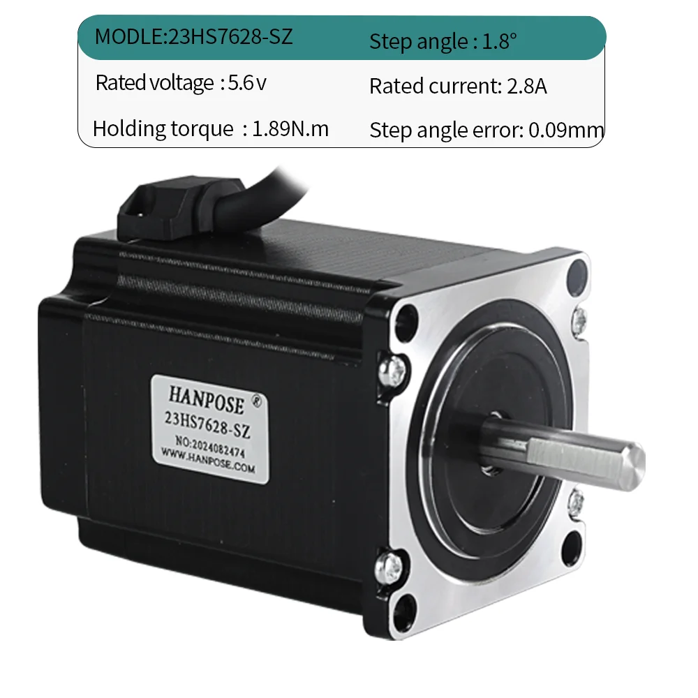 23HS7628-SZ double shaft stepper motor dual shaft D=8mm 2.8A 189N.cm Nema 23 stepping motor For 3D CNC