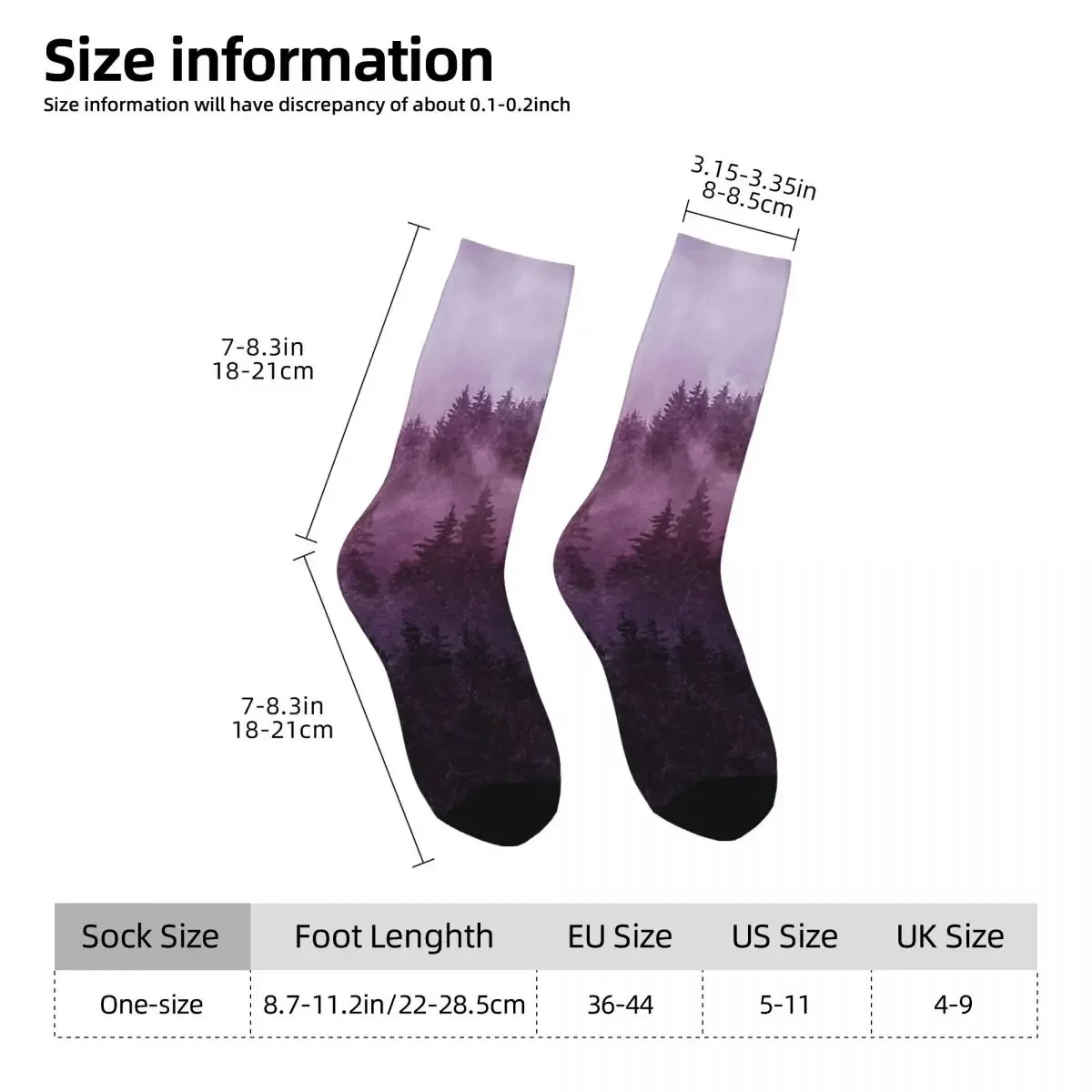 Forest Covered In Magic Fog Socks Sweat Absorbing Stockings All Season Long Socks for Man's Woman's Birthday Present