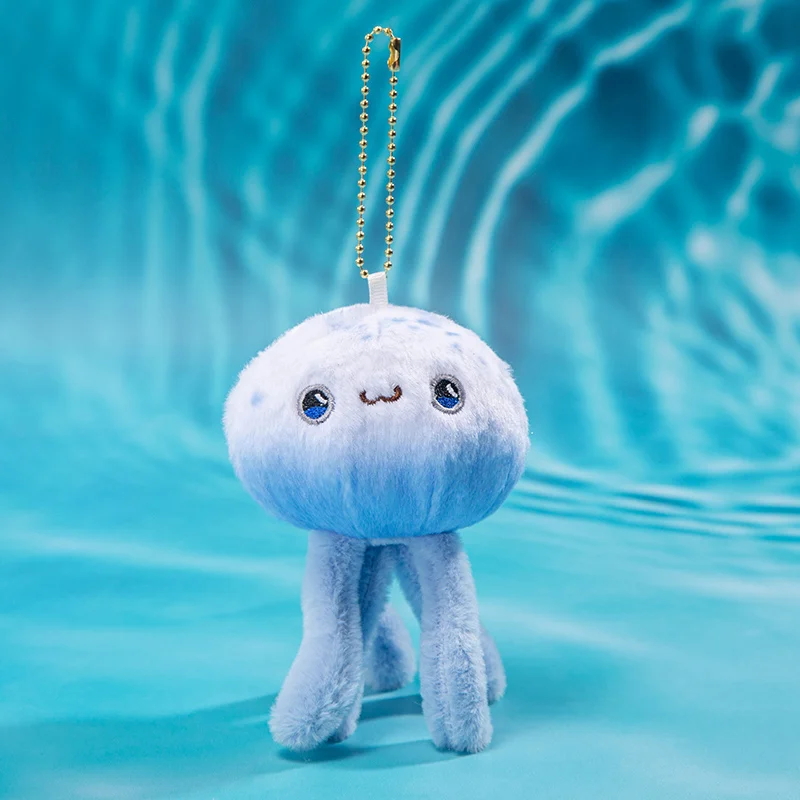 Colgante de peluche de Animal marino creativo, cangrejo de dibujos animados, pulpo, sardina, diablo, pez, muñeco de peluche, bolsa, accesorios, llavero, regalos para niños