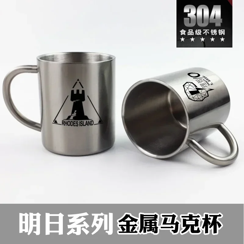 Fashion Game Arknights Ambitus Rhodes Island Stainless Steel Coffee Mug Cup Daily Public Student Tumblerful Xmas Gifts