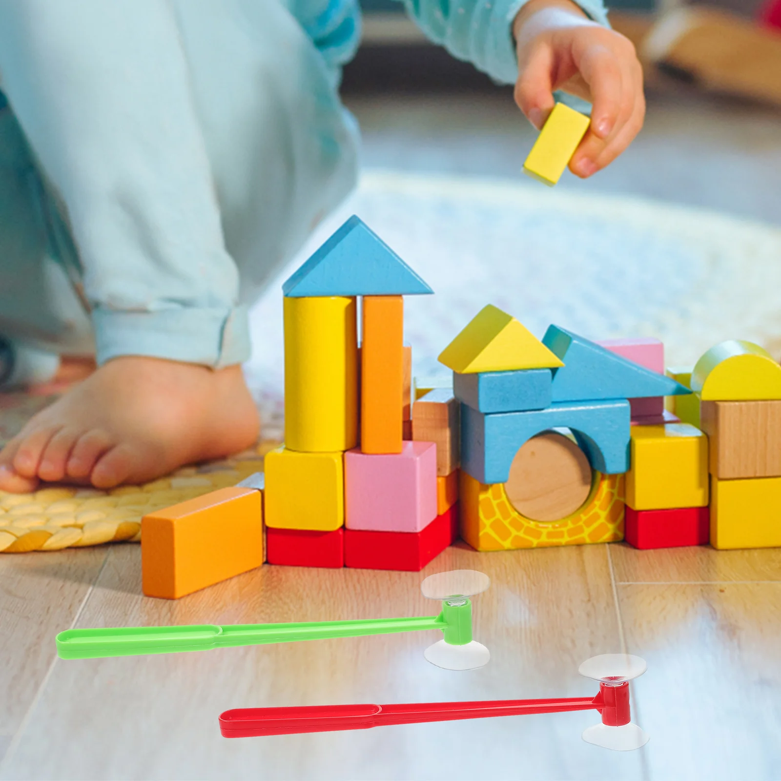 2-teiliger Saugnapf-Hammer aus Kunststoff, Mini-Kind-Geschenk, jubelnde Requisite für Kinder, pädagogische Kinderscheibe