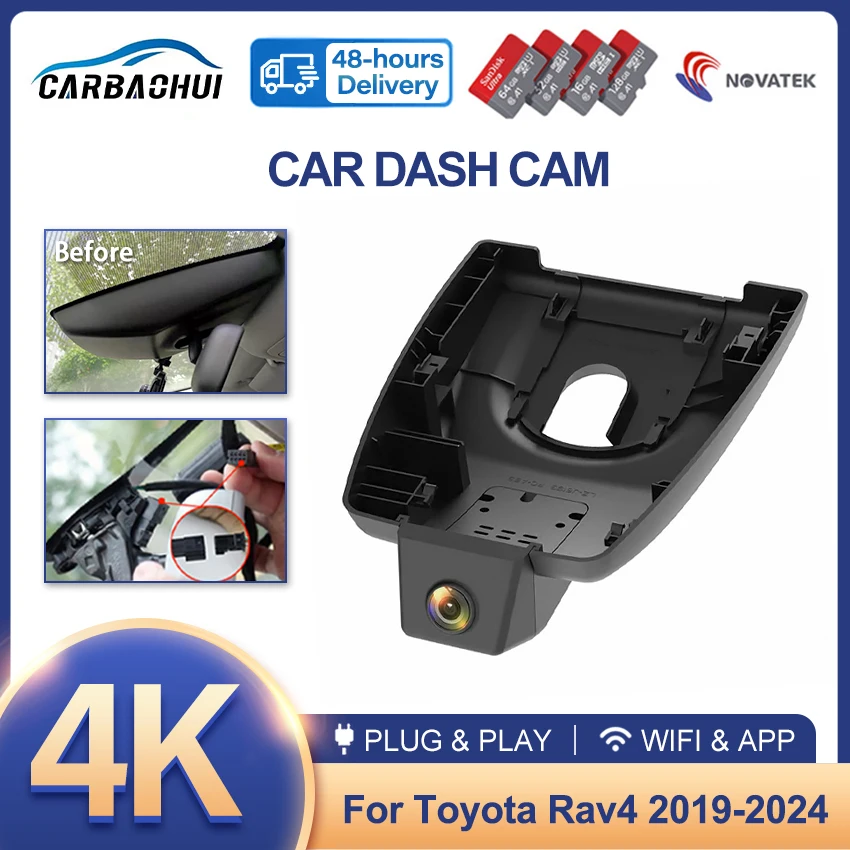 

Dash Cam for Toyota RAV4 5th Gen 2024 2023 2022 2021 2020 2019, Plug and Play 2160P Car DVR for Harrier/Venza, for Suzuki Across