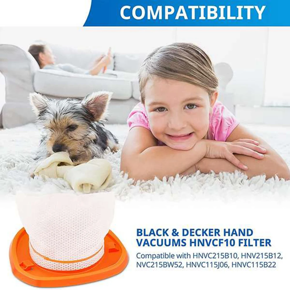 Baao-filtros de vácuo para black & decker hnvc220bcp07 dustbuster mão aspiradores peças hnvcf10 varredor robô limpeza acessórios