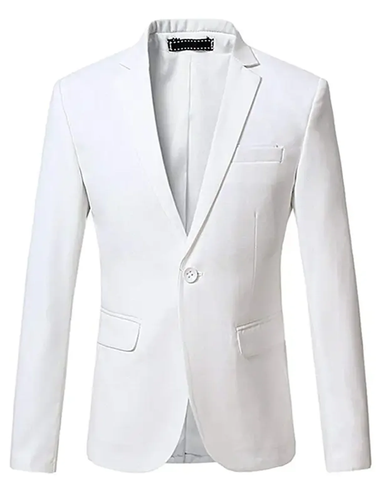 1 Pieces White Men\'s Suit Blazer One Button Groom Tuxedo Business Jacket Notch Lapel Coat For Party Prom