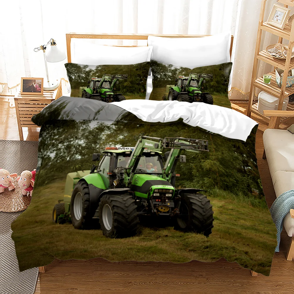 

Tractor Bedding Set Bedspread Single Twin Full Queen King Size Sports Bed Set Aldult Bedroom Duvetcover 2 conjunto de cama