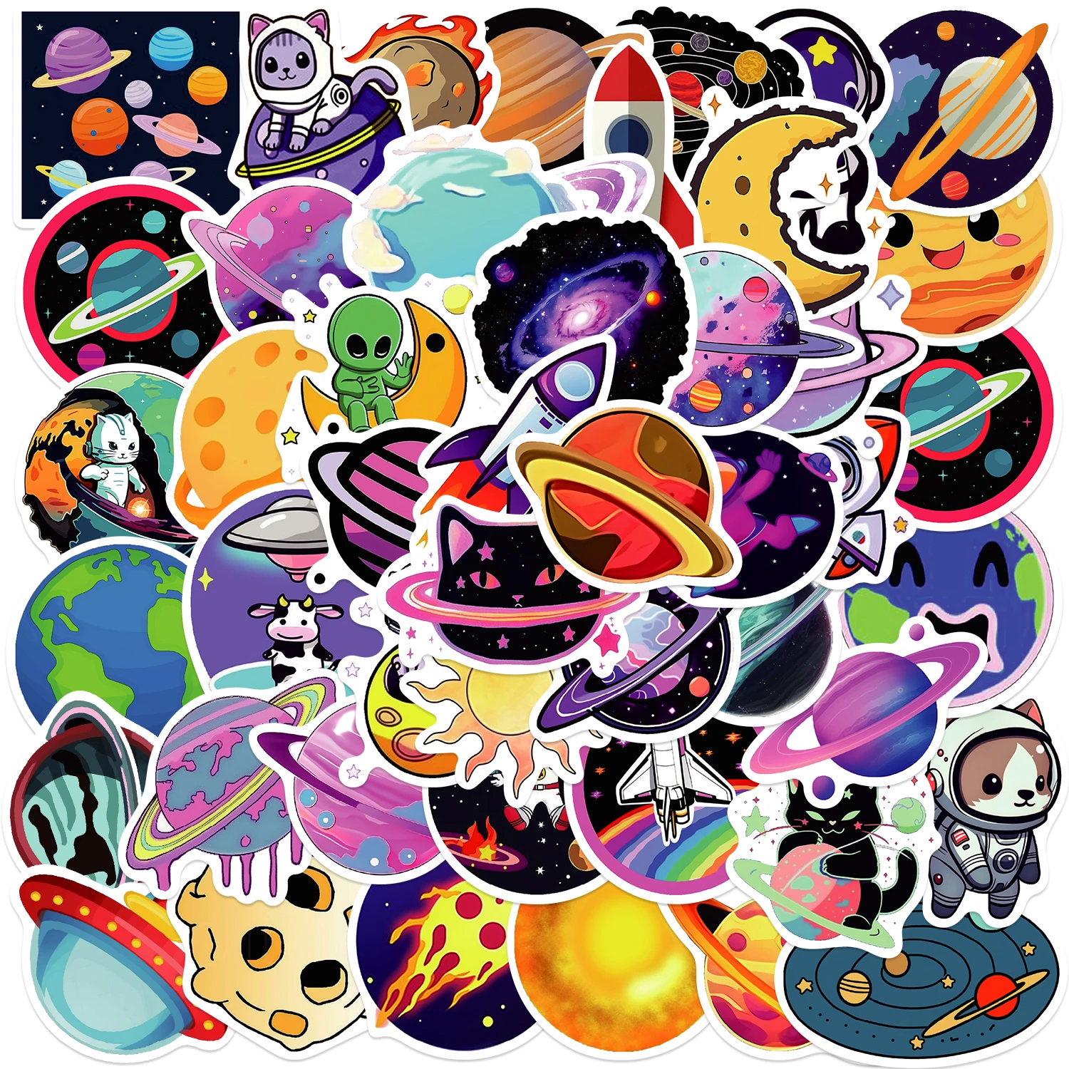 50Pcs Cute Cartoon Animal Planet Stickers DIY Decal For Snowboard Laptop Luggage Car Fridge Car-Styling Vinyl Sticker