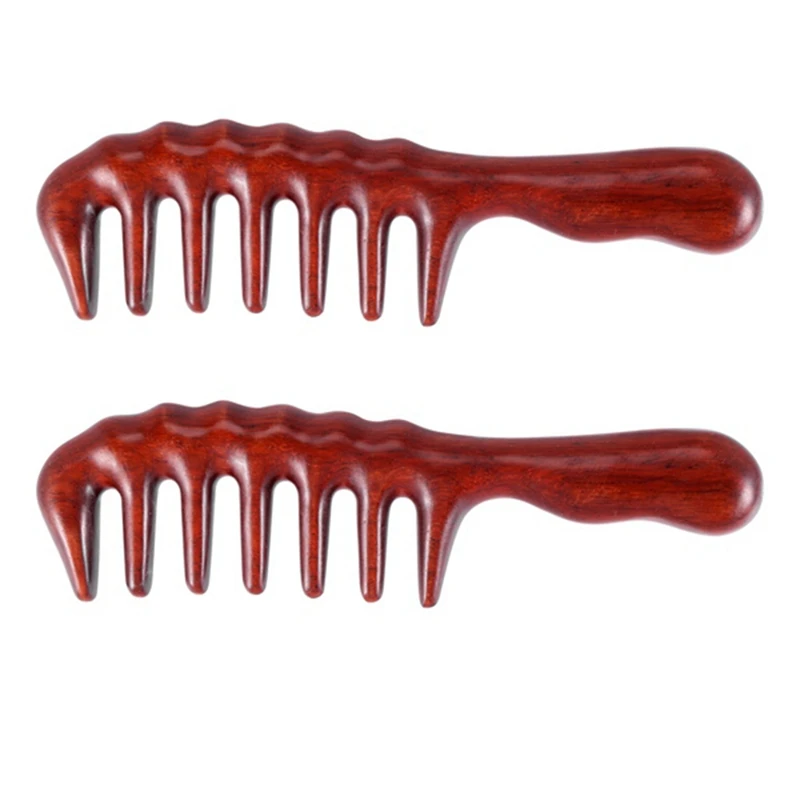 

2 PCS Hair Comb For Detangling For Hair Natural Wooden Sandalwood Comb For Hair - No Static