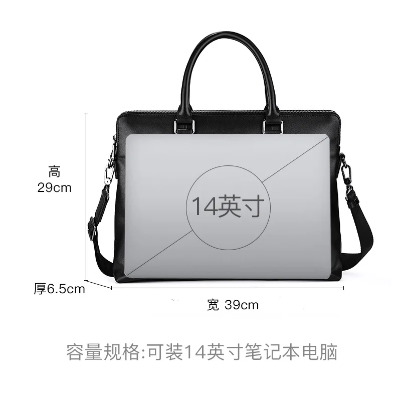حقيبة رجالية حقيبة الأعمال حقيبة جلدية حقيقية كتف واحد الطبقة العليا جلد البقر سعة كبيرة حقيبة يد رجالية بالجملة #5