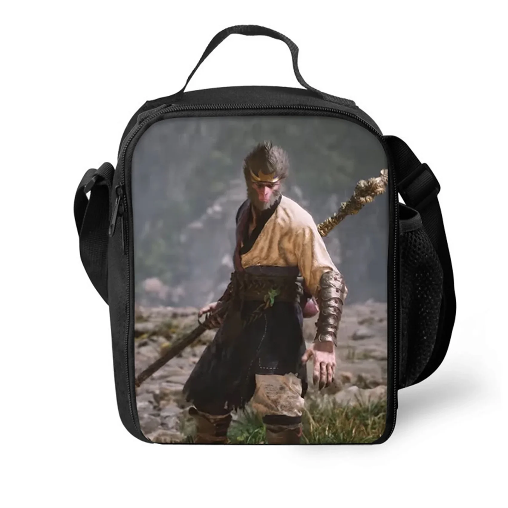 Black Myth: Wukong Lunch Bag School Insulated Lunch Box Lightweight Single Shoulder Bag for Boys Girls