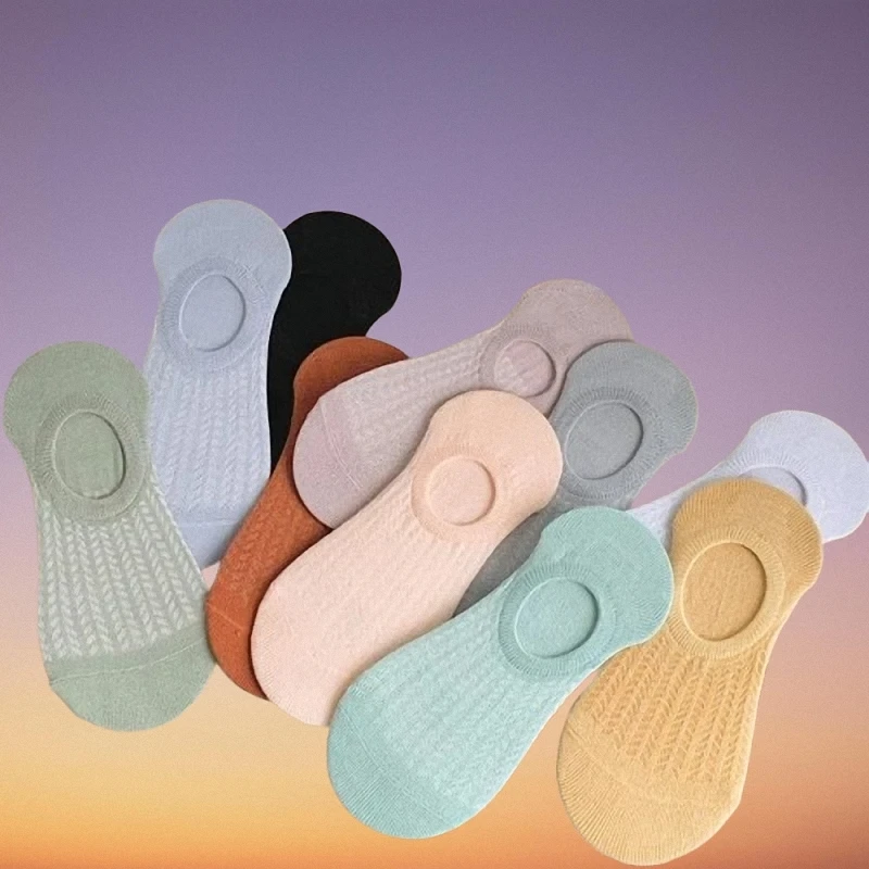 3/5/10 Pairs Summer Silicone Non-slip Chaussette Ankle Low Cut Female Show Breathable Thin Sock Women Invisible Boat Mesh Socks