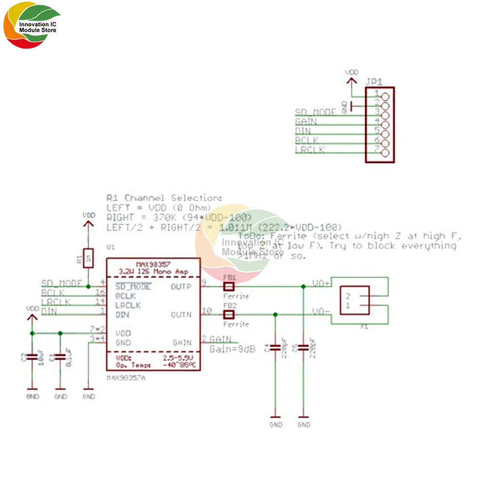 Alta qualidade max98357 max98357a i2s 3w classe d amplificador interface de fuga i2s dac decodificador para raspberry pi esp32